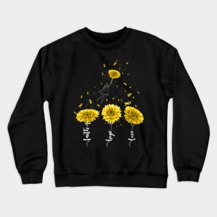 Faith Hope Love Yellow Sunflower Childhood Cancer Awareness Crewneck Sweatshirt